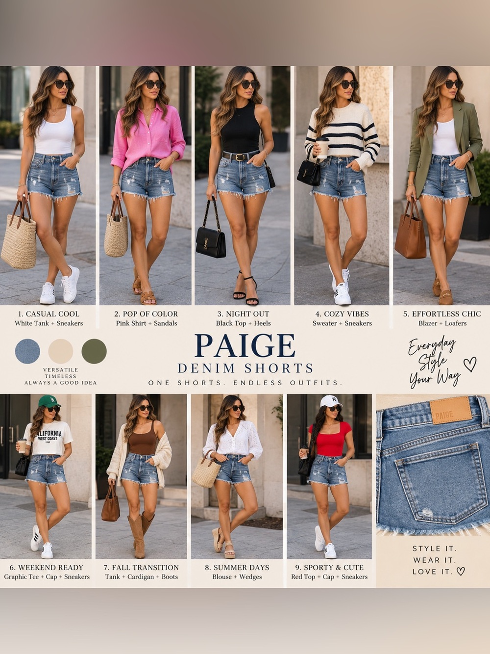PAIGE Distressed Blue Denim Cutoff Shorts